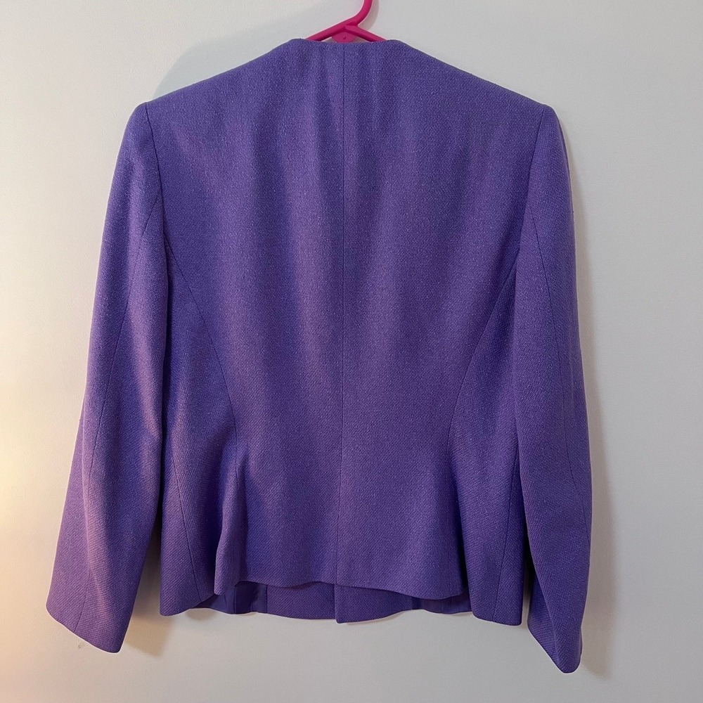 Ralph Lauren Collection Classics Women's Purple Collarless Button Front Jacket - Picture 6 of 14